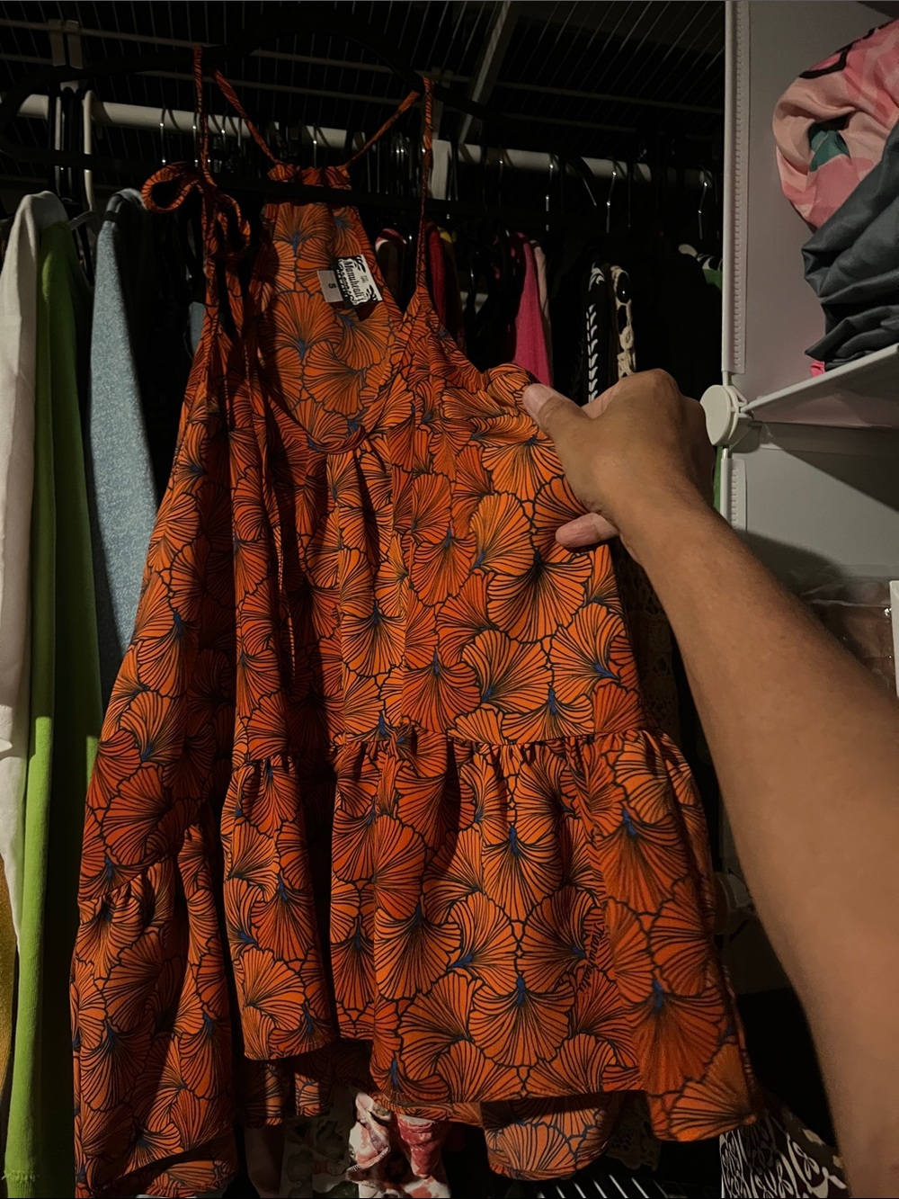MANUHEALII Women's Orange Floral Top